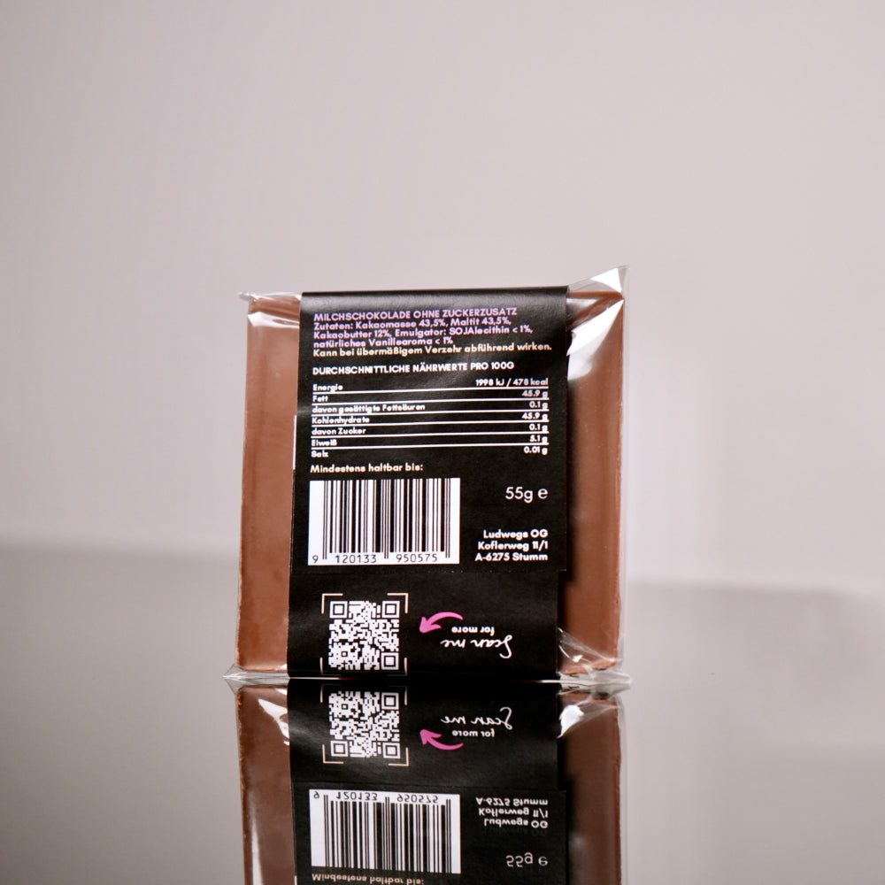 Schoki Sara – Vollmilchschokolade ohne Zuckerzusatz