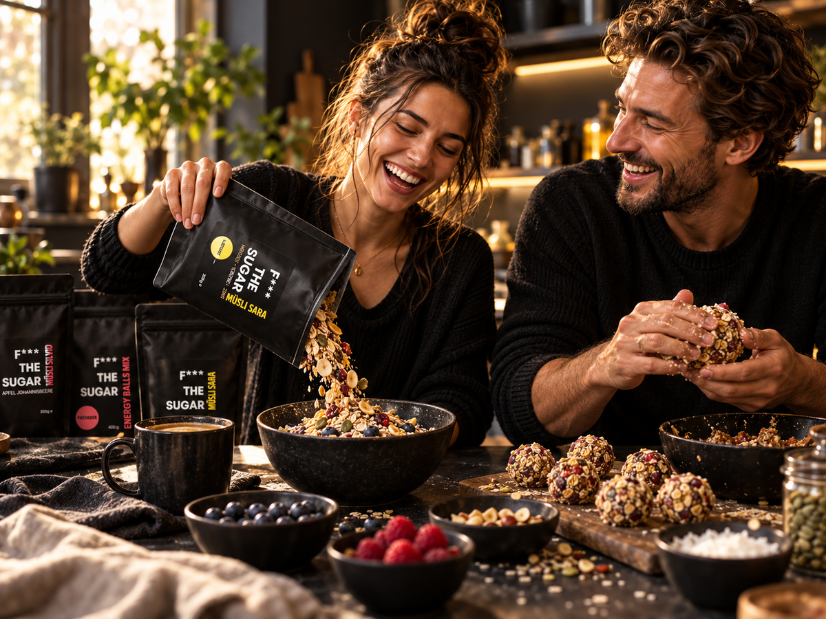 Für einen gemeinsamen Start mit Müsli und Energy Balls.