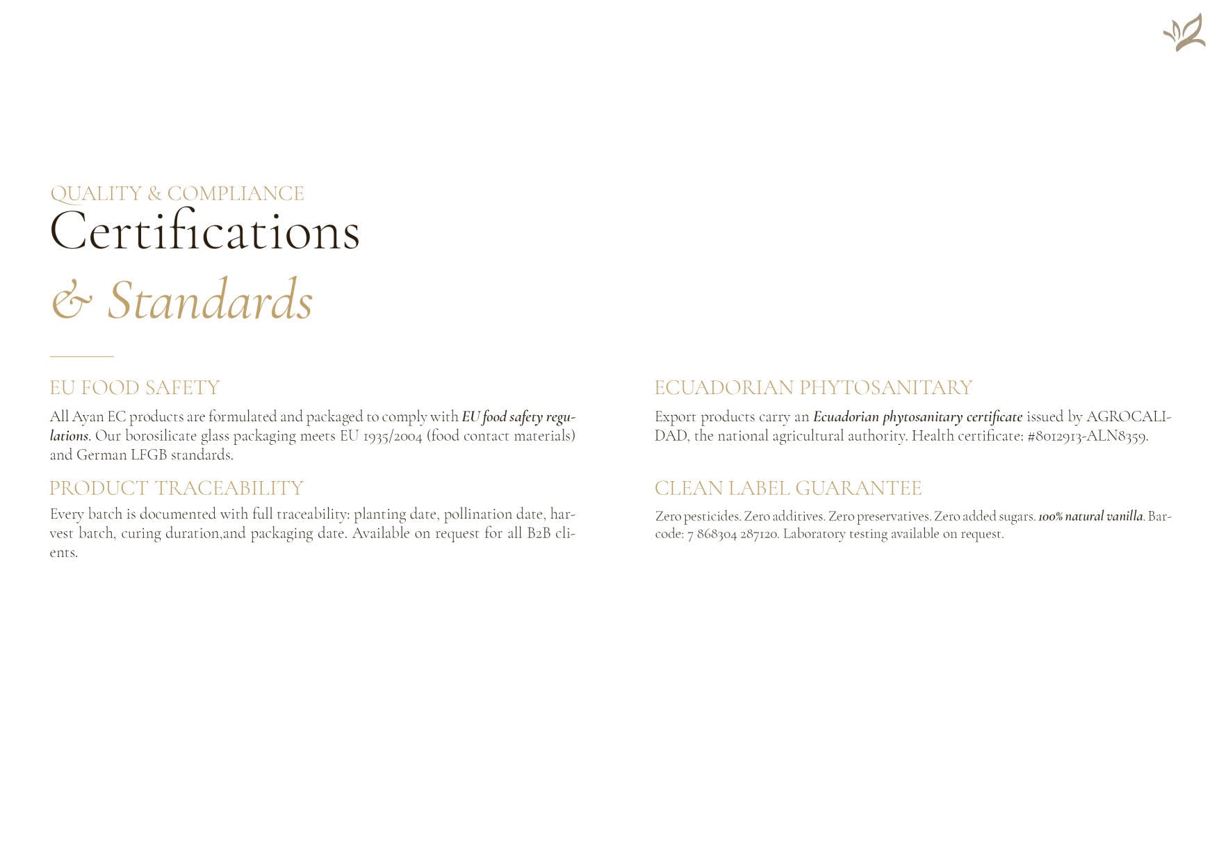 Vanilleschote Golden Selection – Premium-Vanilleschote Typ A